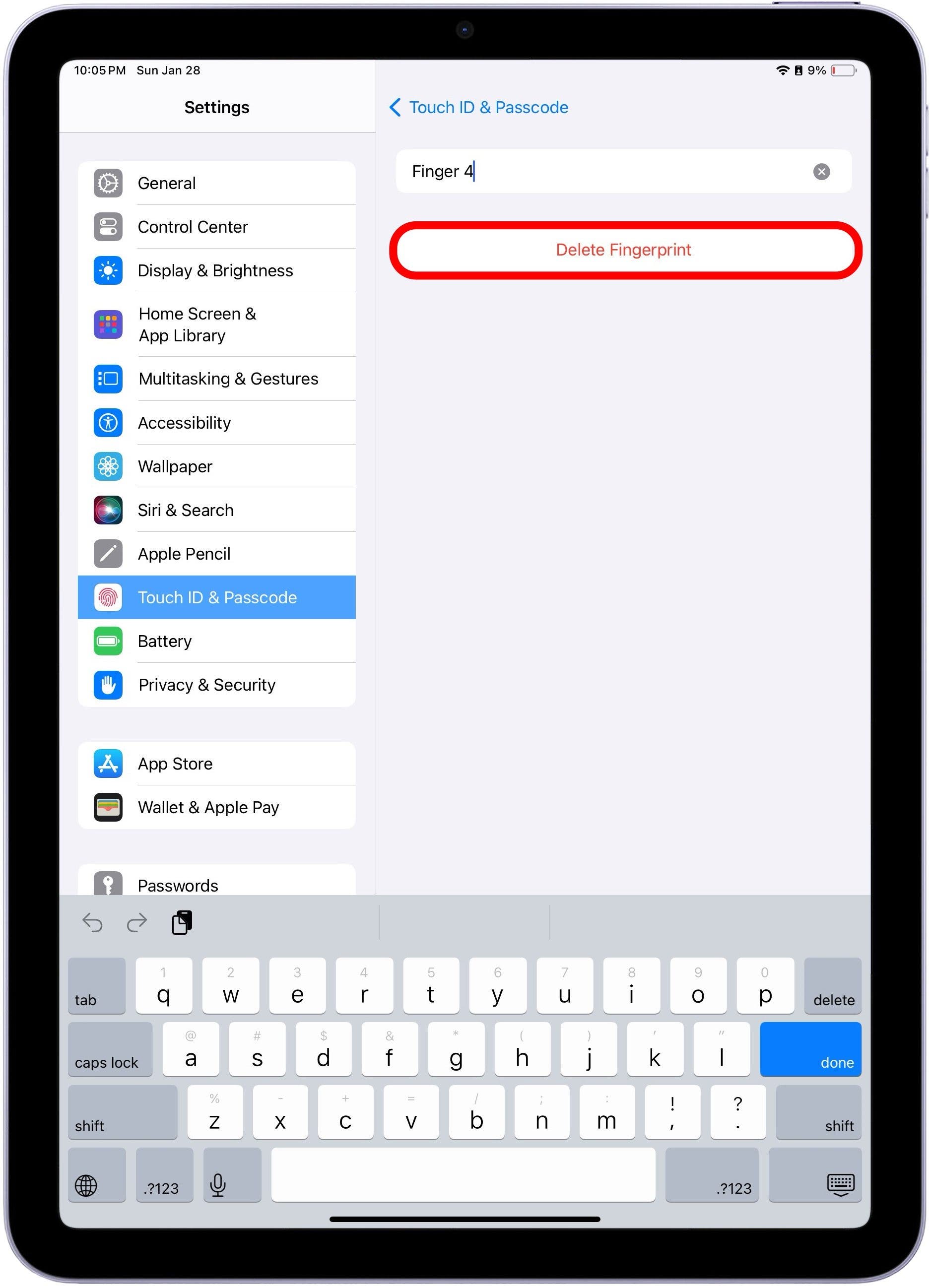 Fingerabdrücke auf dem iPad löschen