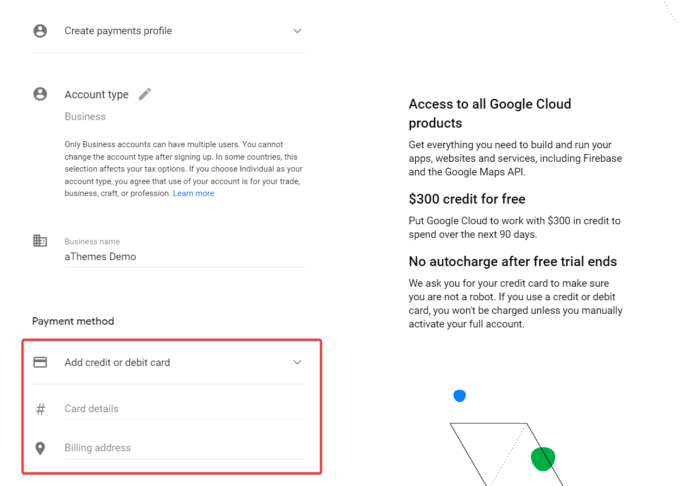 Zahlungsmethode der Google-Konsole
