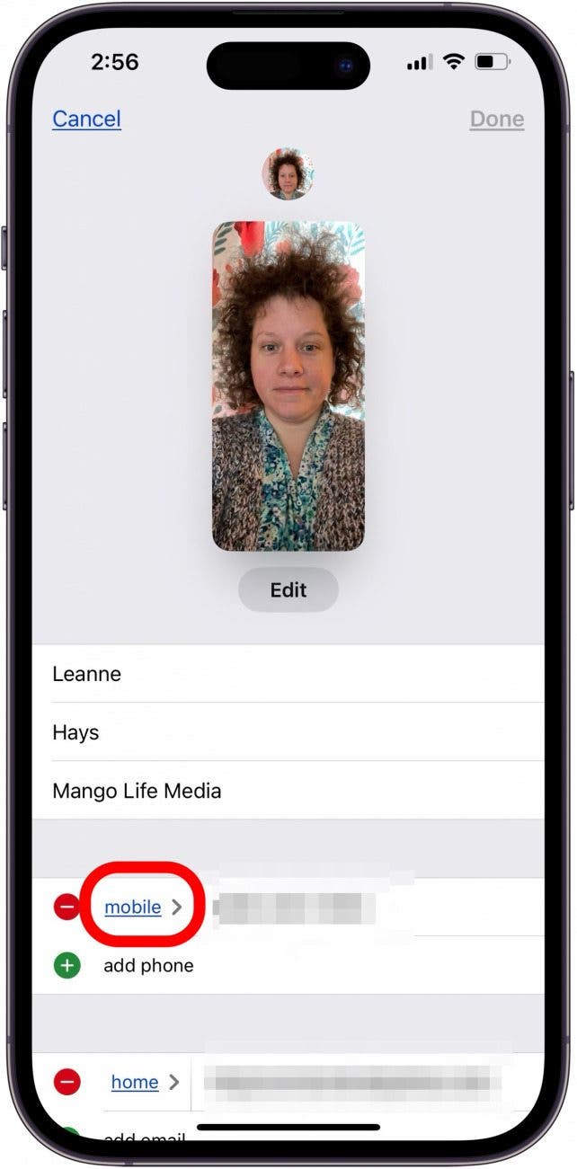 Tippen Sie in der Kontakte-App auf „Mobil“. Tippen Sie in der Kontakte-App auf „Mobil“.