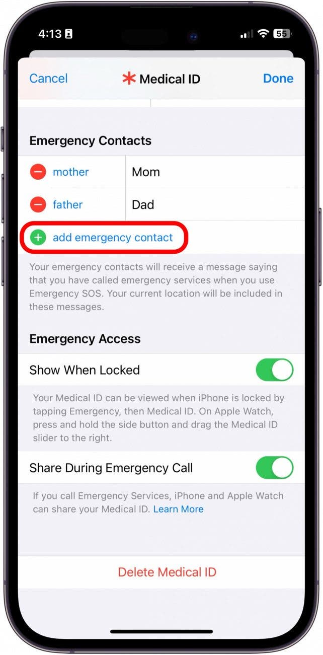 So ändern Sie den Notfallkontakt auf dem iPhone