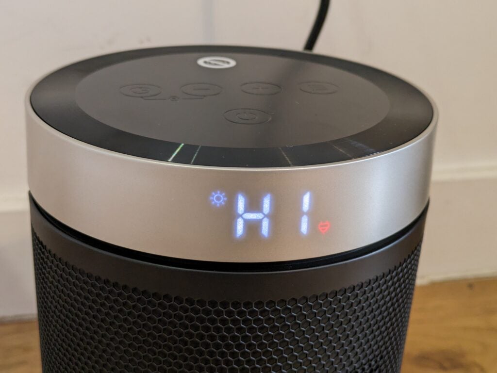 Vorderseite des Dreo Atom 316 mit Einstellungen