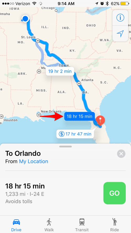 1708465735 253 So vermeiden Sie Mautstrassen in Apple Maps mit iOS 10