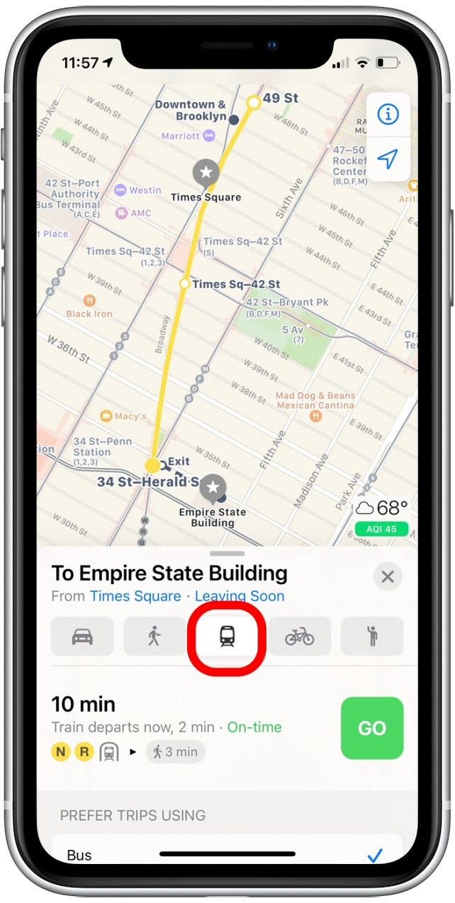 1708755895 981 So erhalten Sie Wegbeschreibungen zu oeffentlichen Verkehrsmitteln in Apple Maps