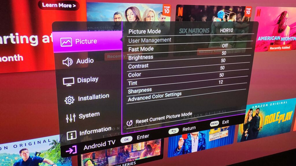 BenQ W4000i-Menü