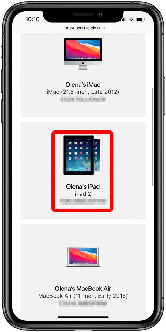 Wählen Sie Ihr Apple-Gerät aus 