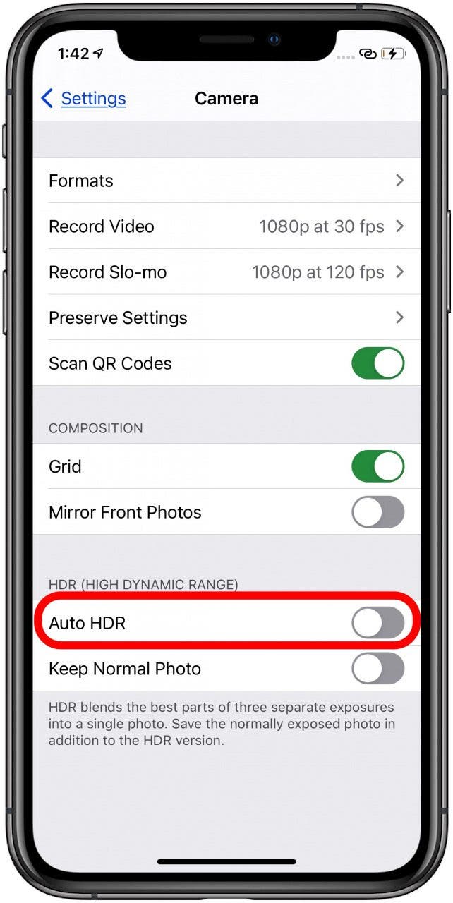 Auto HDR aus