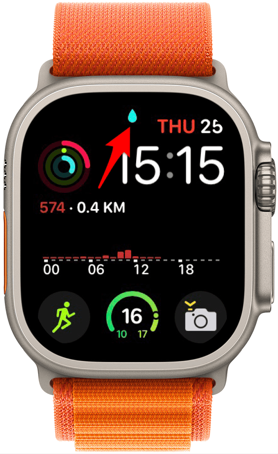 Der Wassertropfen oder das Wassersymbol der Apple Watch bedeutet, dass auf Ihrem Telefon die Wassersperre aktiviert ist.