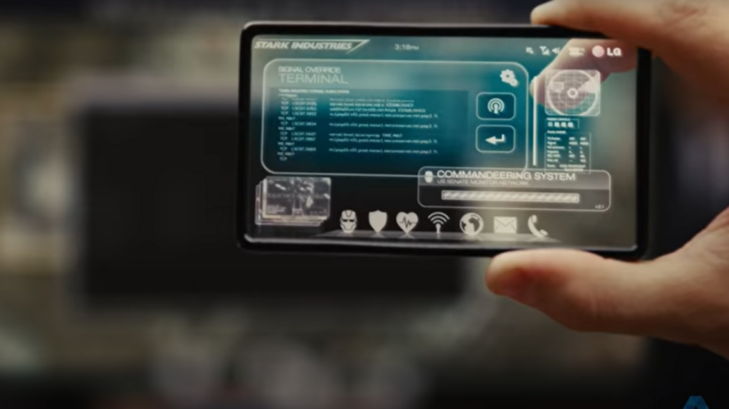 Tony Starks transparentes Telefon in Iron Man 2