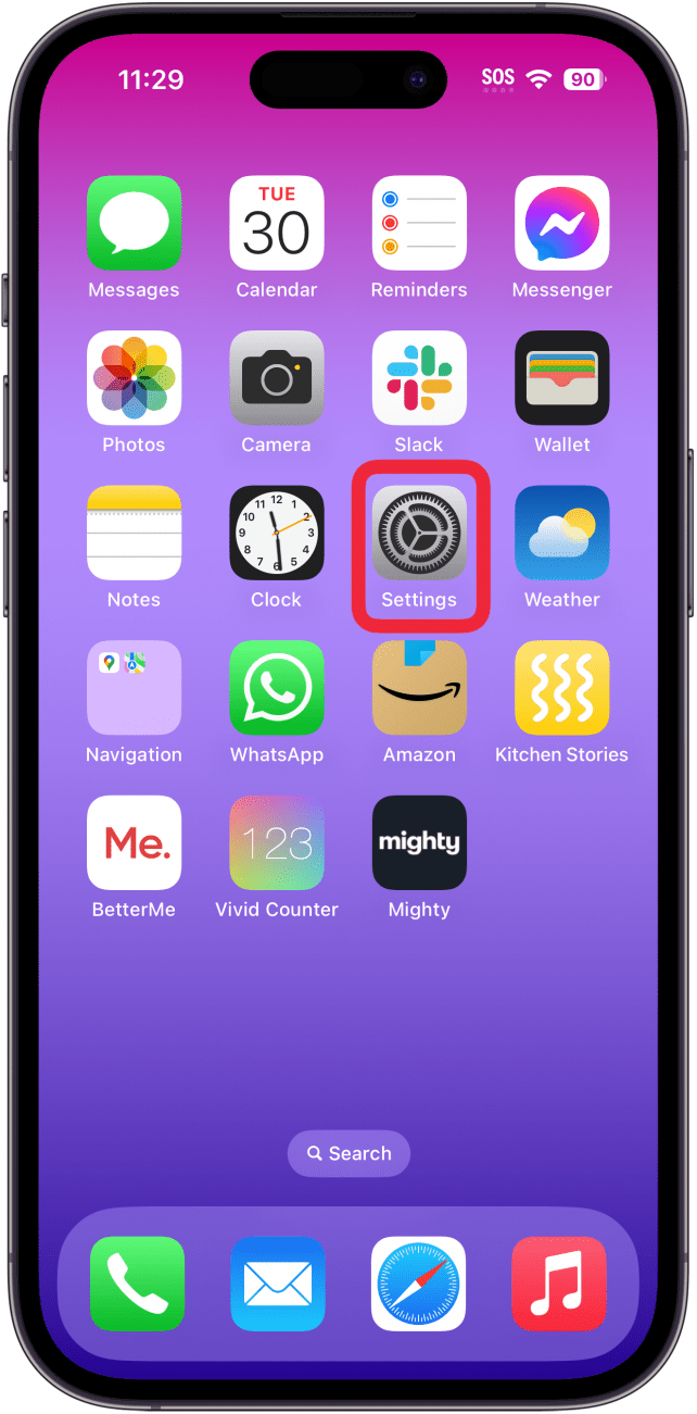 Öffnen Sie die Einstellungen-App.