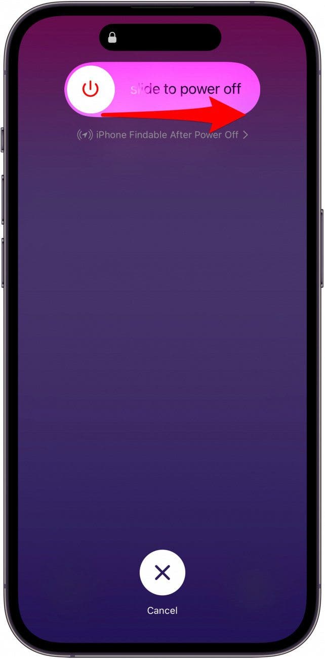 Schieben Sie, um Ihr iPhone auszuschalten und einen Neustart zu erzwingen.
