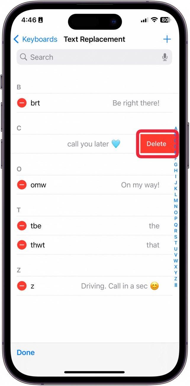 iPhone-Textverknüpfungen