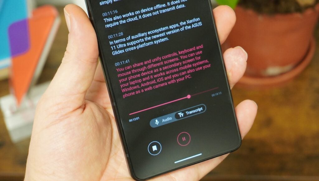 Asus ZenFone 11 Ultra Sprachtranskription