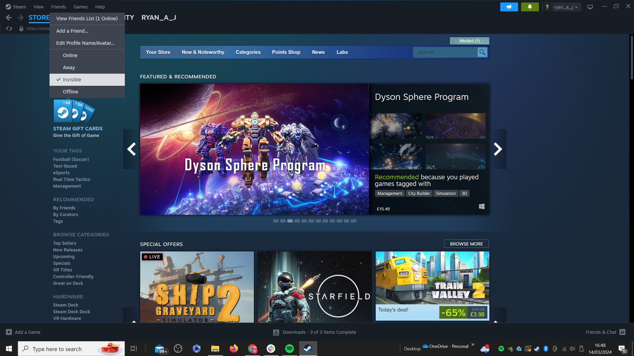 1710498998 284 So erscheinen Sie offline auf Steam