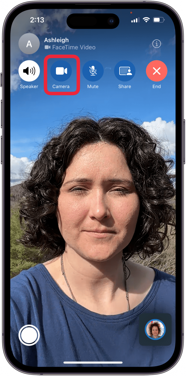 Überprüfen Sie das Kamerasymbol, um sicherzustellen, dass die Facetime-Kamera nicht ausgeschaltet ist