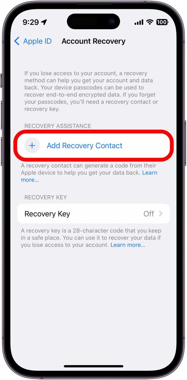 iPhone-Einstellungen mit rot eingekreister Apple-ID