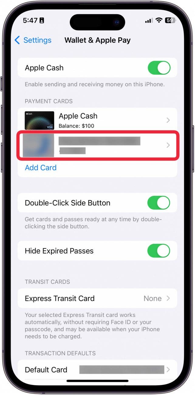 So ändern Sie die Standardkarte bei Apple Pay