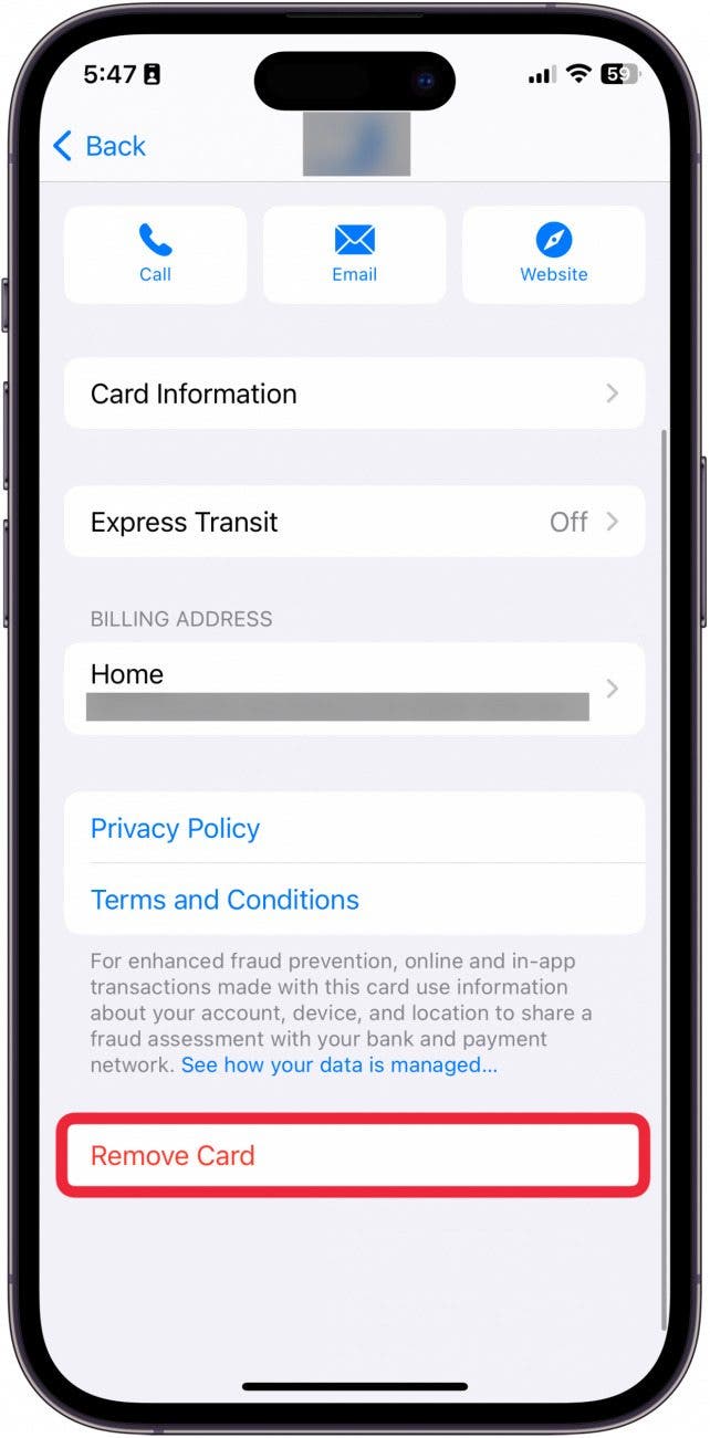 Apple Pay Standardkarte ändern