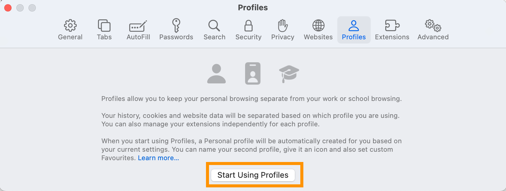1711103076 901 So richten Sie Profile in Safari unter macOS ein