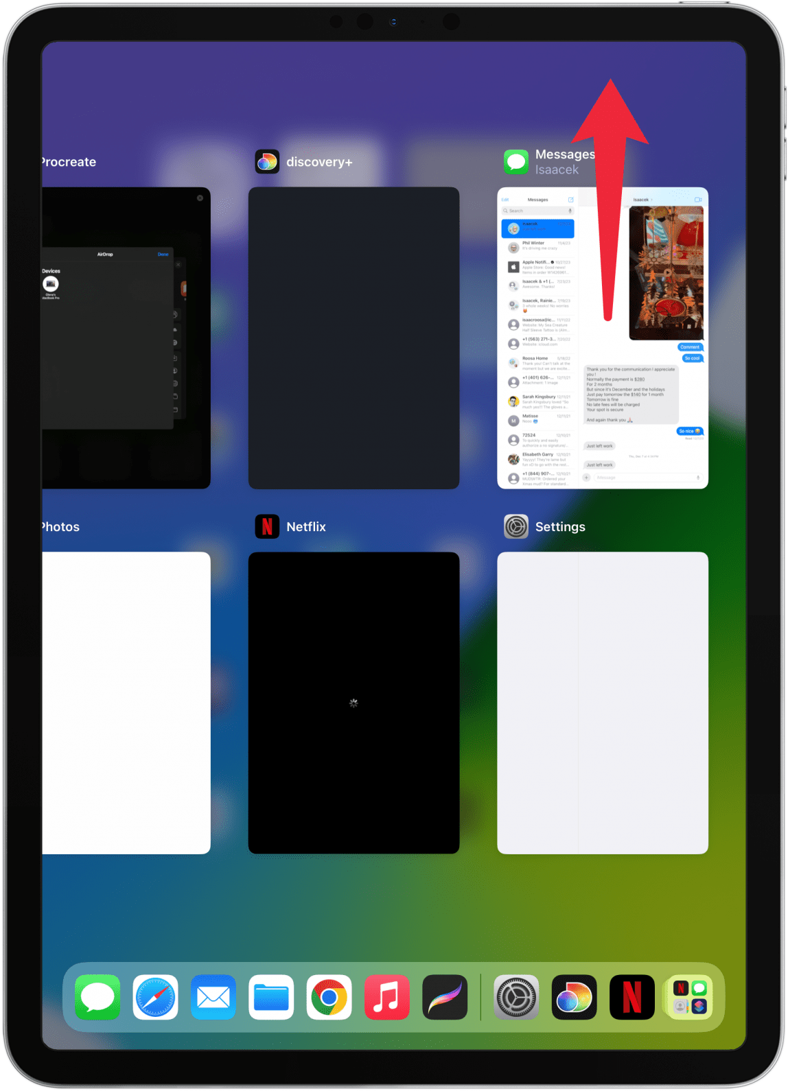 Erzwingen Sie das Beenden der App, die Sie eingeben möchten.