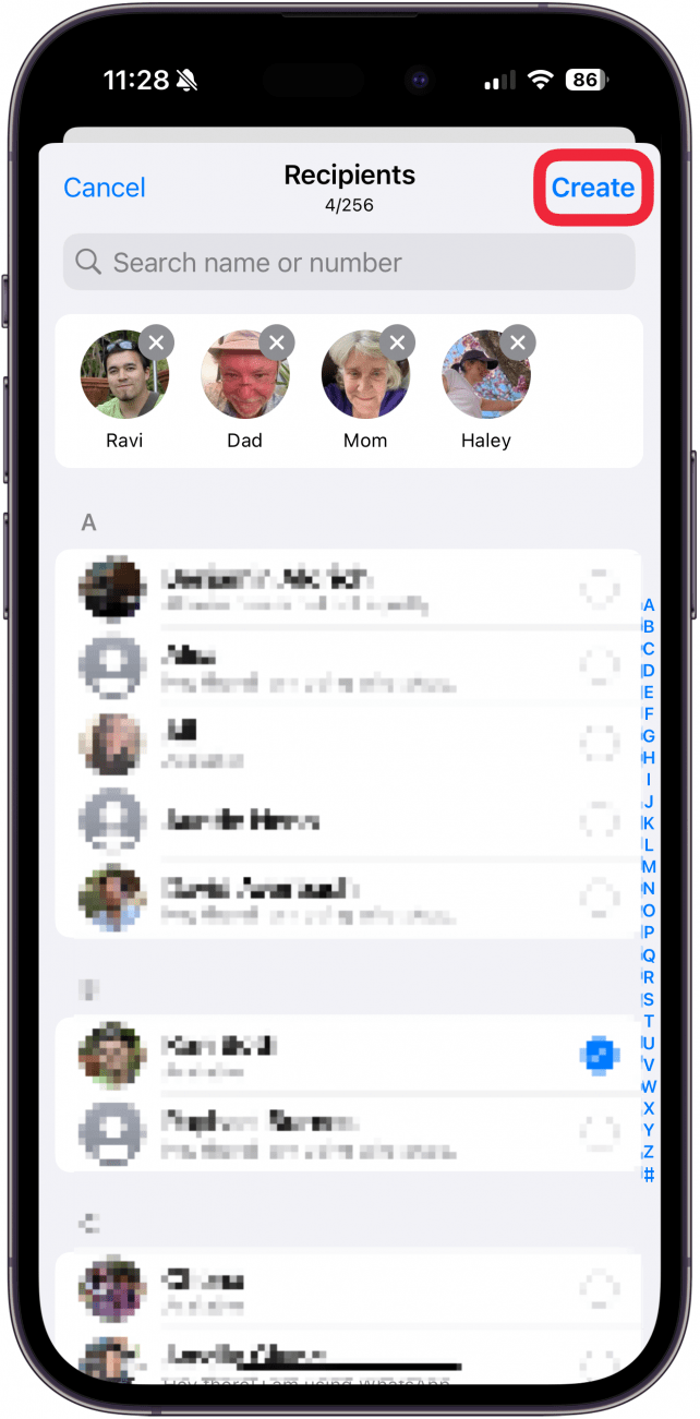 So senden Sie einen Gruppentext einzeln
