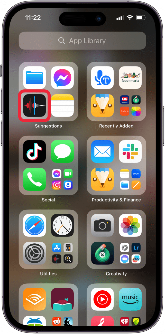 Öffnen Sie die Sprachnotiz-App, um den Papierkorb in der Sprachnotiz-App zu leeren