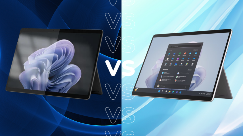 Microsoft Surface Pro 10 fuer Unternehmen vs Surface Pro 9