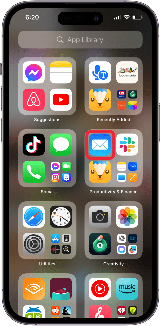 Öffnen Sie die Mail-App auf dem iPhone oder iPad