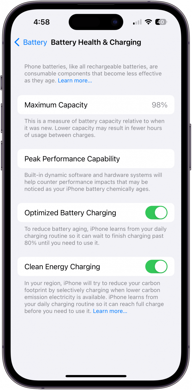 Überprüfen Sie den Zustand Ihres iPhone-Akkus.