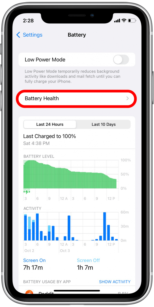Wählen Sie Batteriezustand