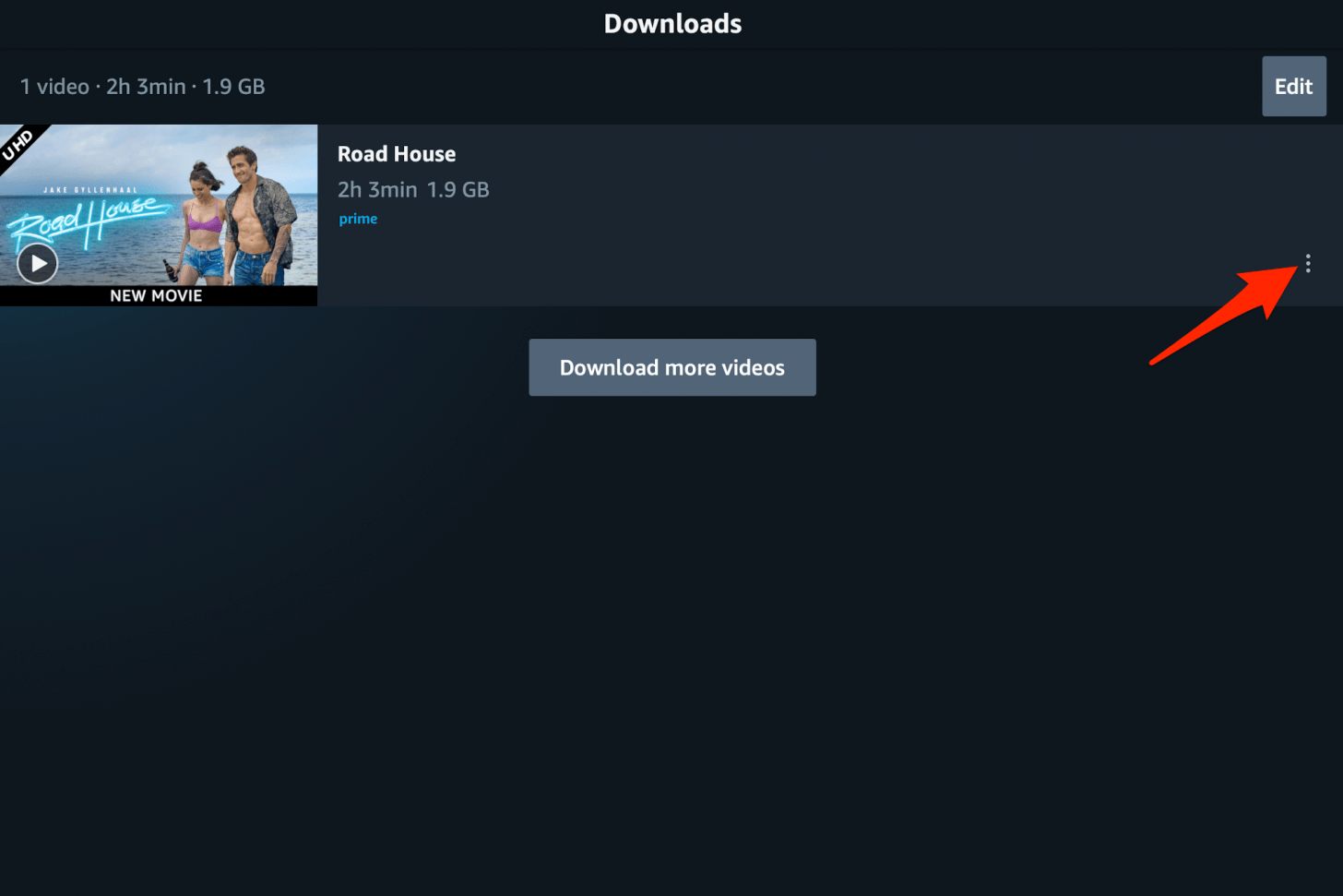 Wenn Sie mit dem Anschauen fertig sind, drücken Sie auf das Symbol „Mehr“ und wählen Sie „Download löschen“.