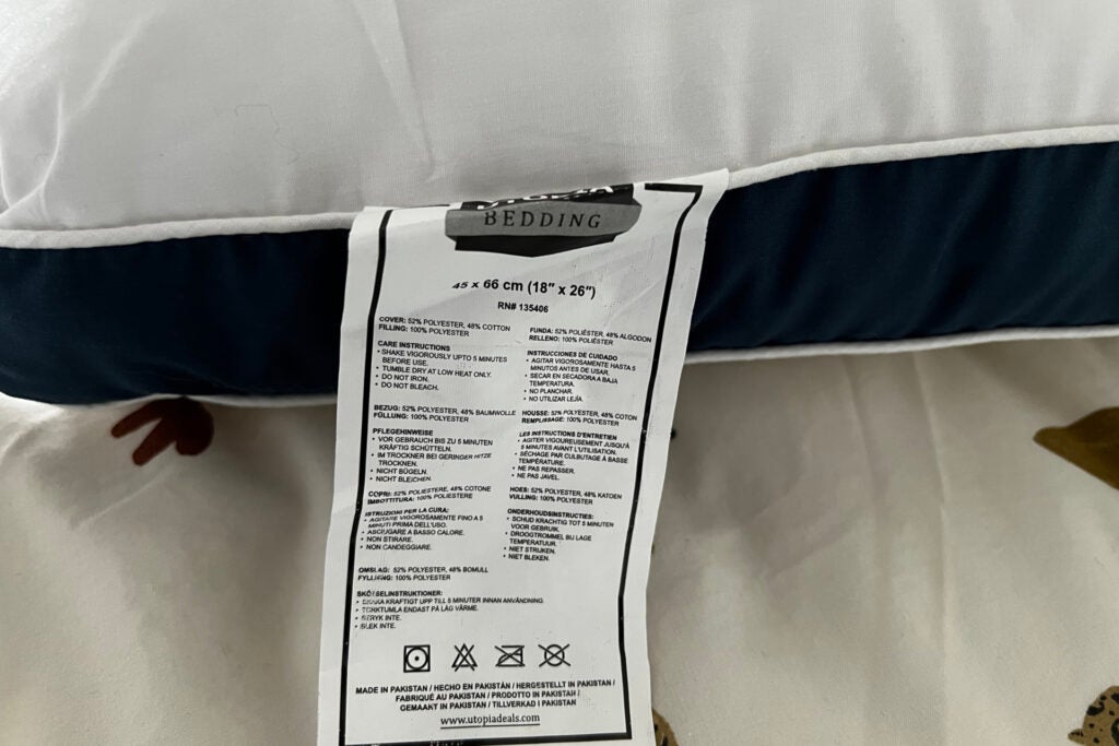 Pflegehinweise für Utopia-Bettwäsche-Kissen in Queen-Size-Hotelqualität