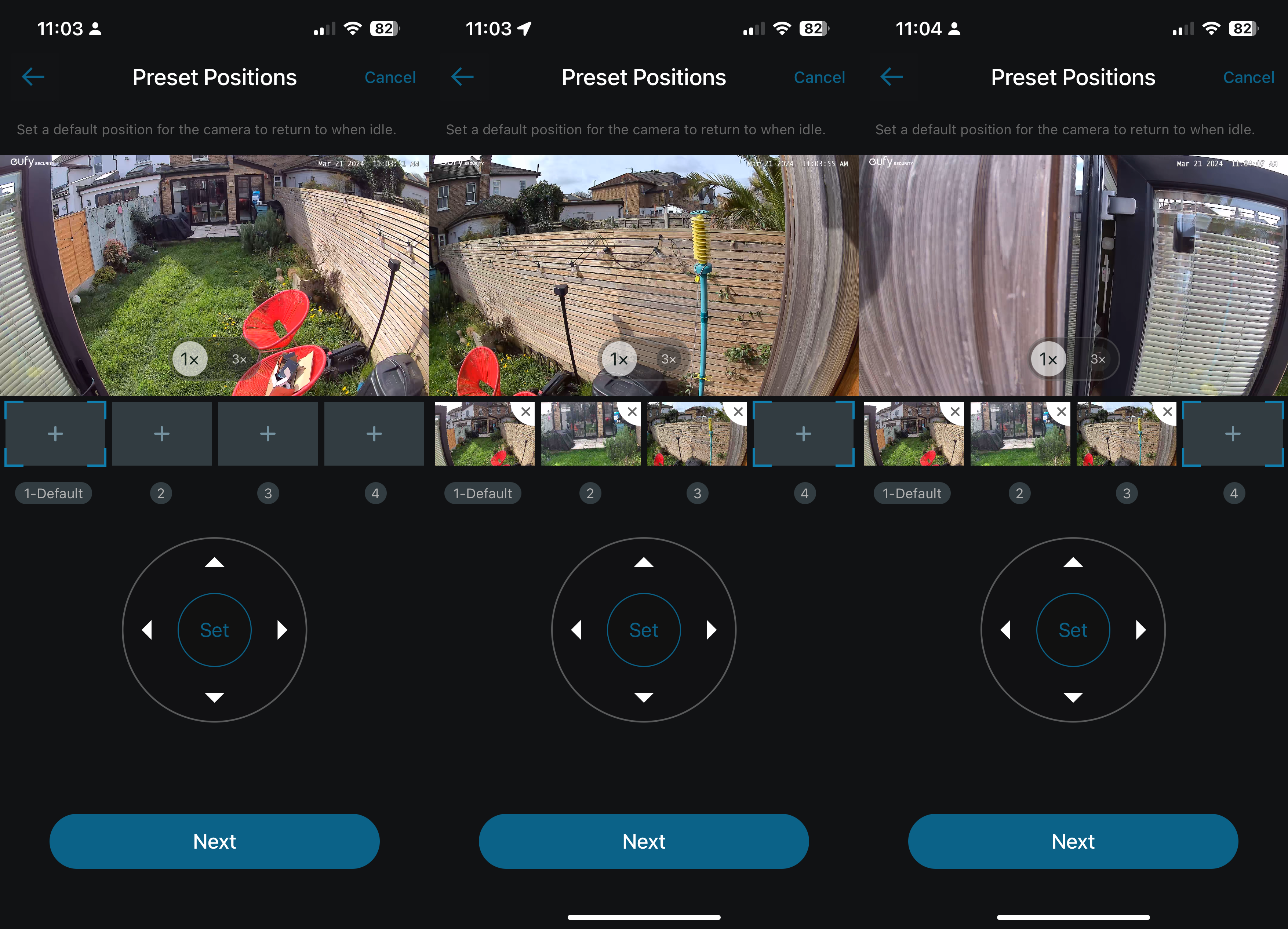 Eufy Floodlight Camera E340 voreingestellte Positionen