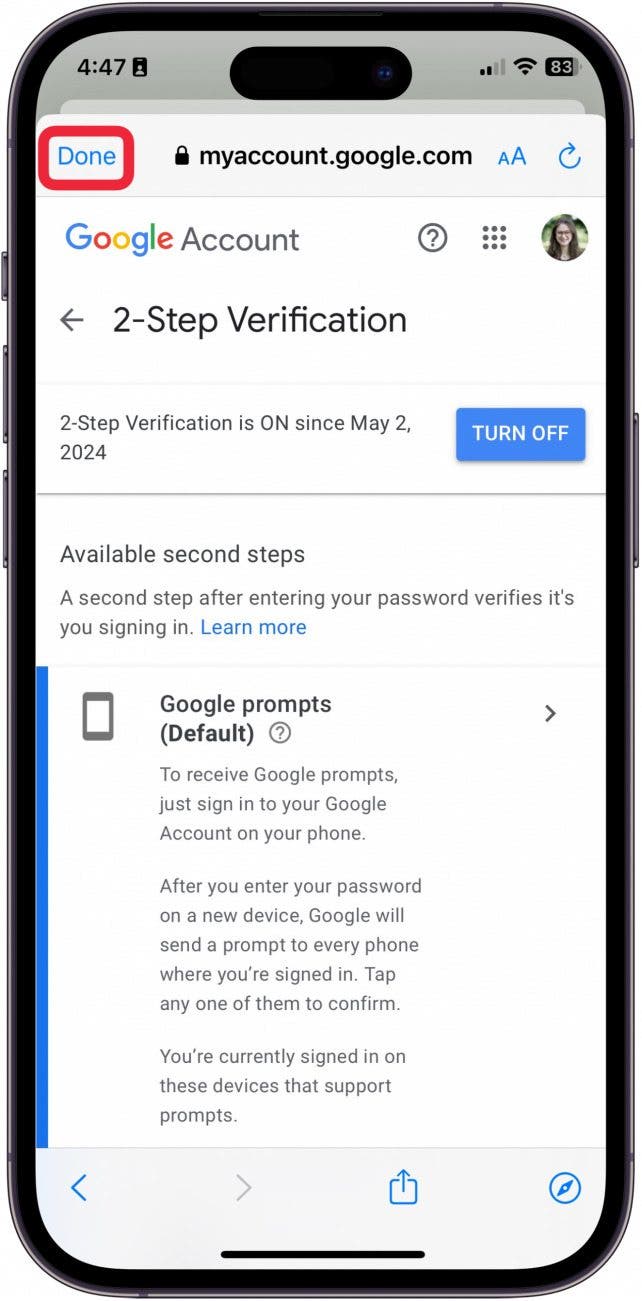2fa auf Google Mail
