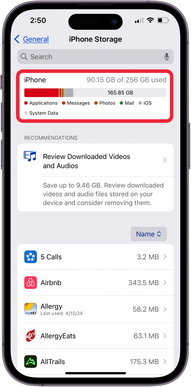 Überprüfen Sie den iPad- oder iPhone-Speicher