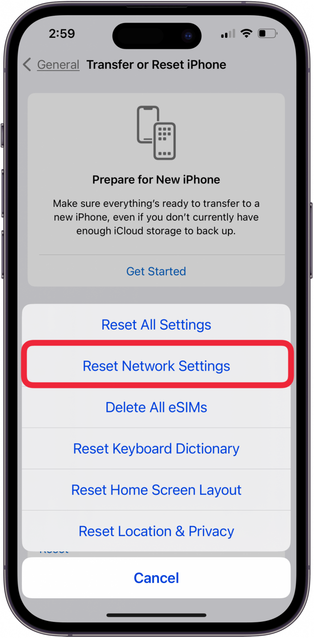 Setzen Sie die Netzwerkeinstellungen zurück, wenn das iPhone keine Gruppentexte empfängt