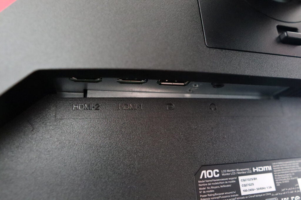Anschlüsse - AOC Gaming CQ27G2S/BK
