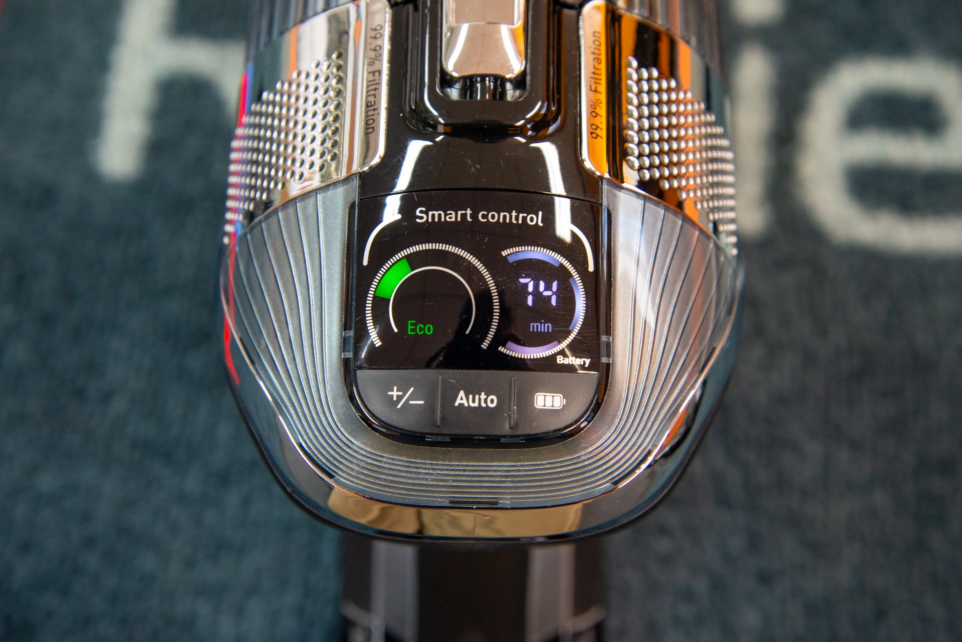 Tefal X-Force Flex 14.60 Heckscheibe und Bedienelemente