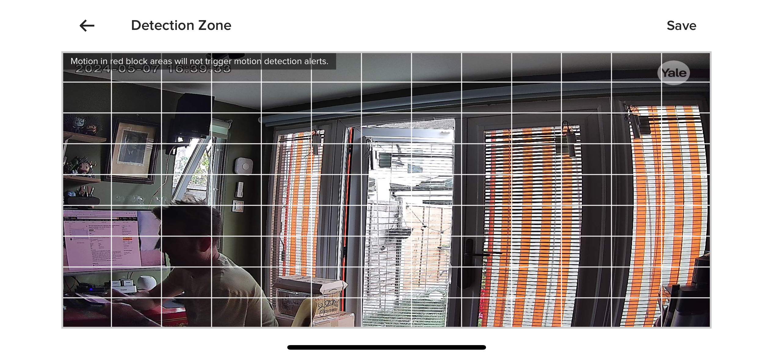 Bewegungszone der Yale Smart Indoor Camera