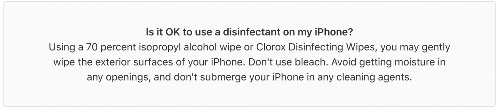 So desinfizieren Sie das iPhone