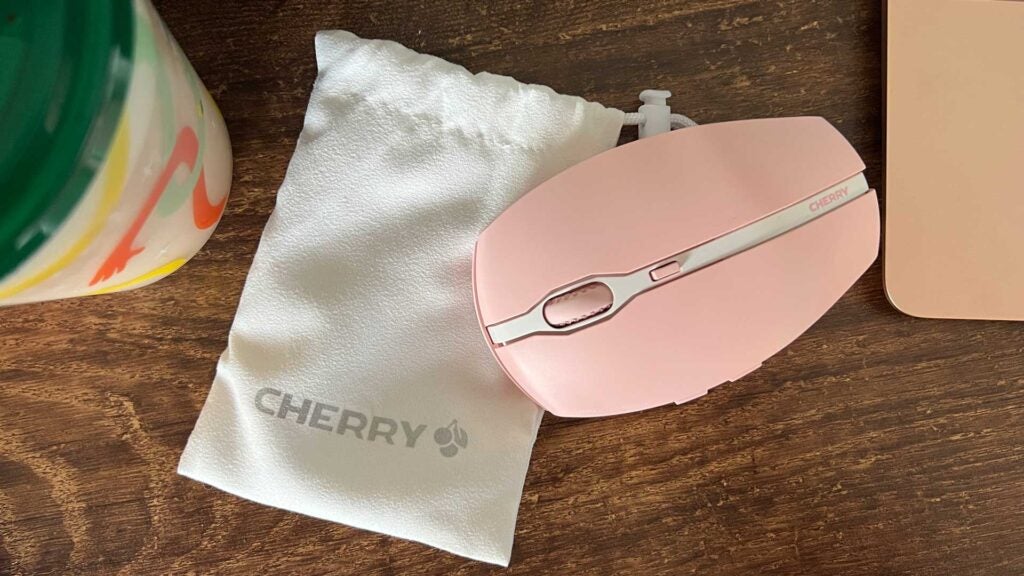 Der Cherry Gentix BT sitzt in seiner Reisetasche.