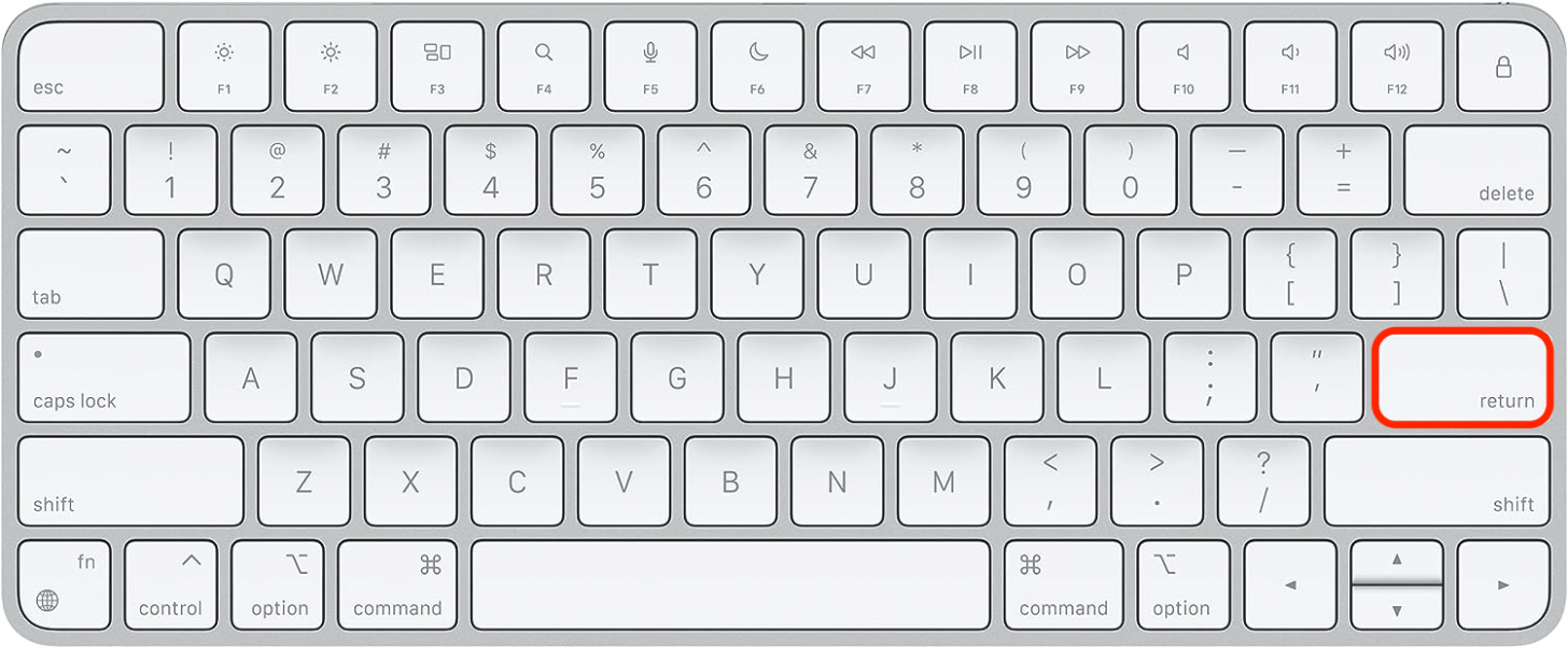 Drücken Sie die Eingabetaste auf Ihrer Tastatur.