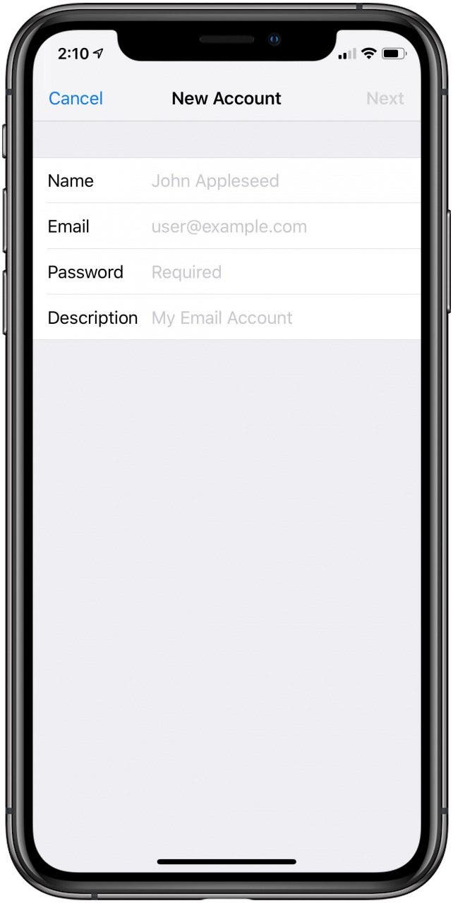 E-Mail zum iPhone hinzufügen