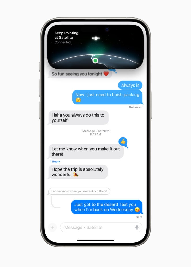 iOS 18 Nachrichten per Satellit