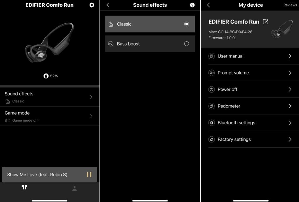 Edifier Comfo Run Steuerungs-App