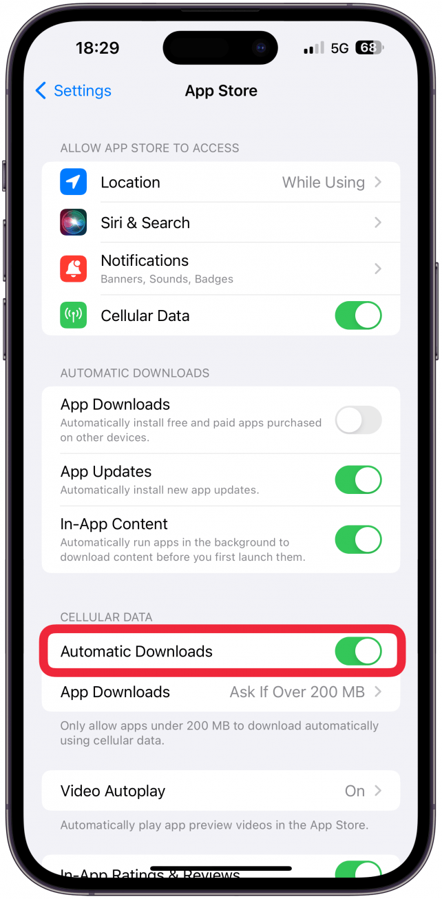 Sie sollten auch die App-Aktualisierung im Hintergrund deaktivieren, wenn Sie Ihre mobilen Daten verwenden.
