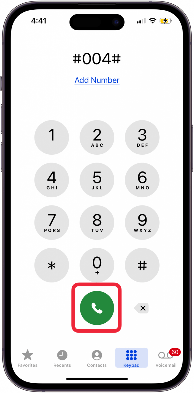 Tippen Sie auf das Telefonsymbol, um die Voicemail auf dem iPhone auszuschalten Tippen Sie auf das Telefonsymbol, um die Voicemail auf dem iPhone auszuschalten