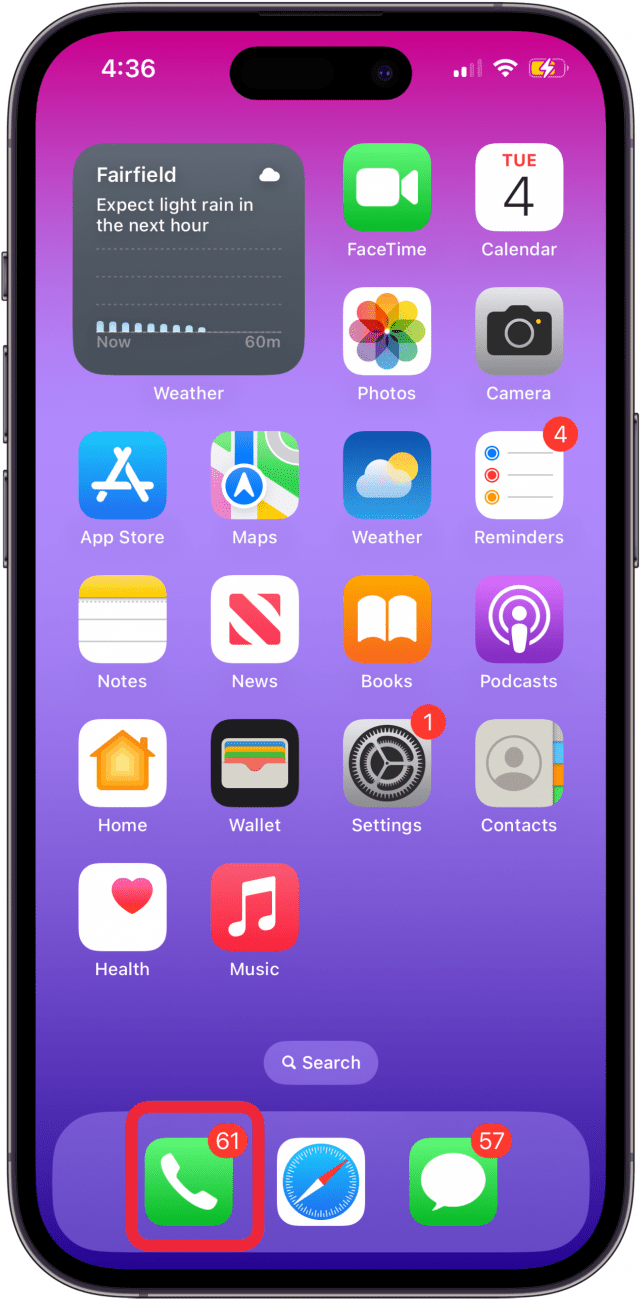 Öffnen Sie die Telefon-App, um die Voicemail des iPhones auszuschalten Öffnen Sie die Telefon-App, um die Voicemail des iPhones auszuschalten