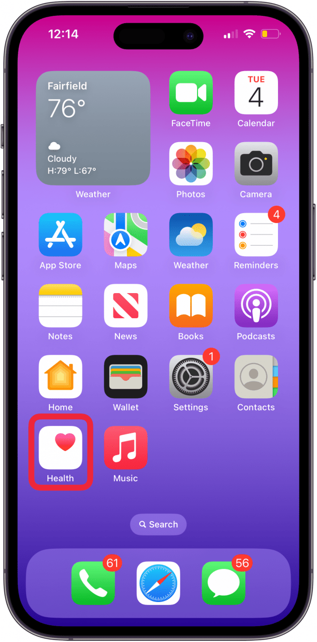 Öffnen Sie die Gesundheits-App