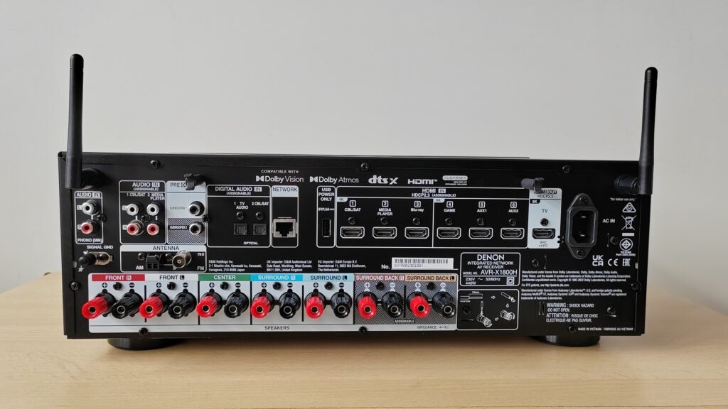 Rückseite des Denon AVR-X1800H
