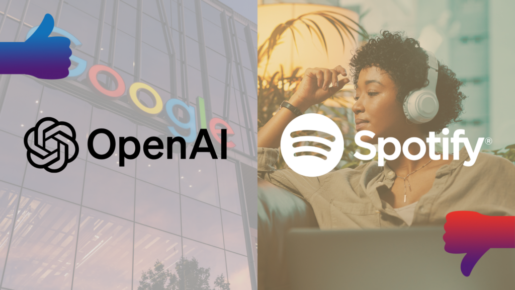 Gewinner und Verlierer OpenAI tritt gegen Google an da Spotify